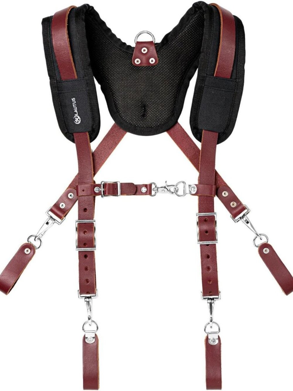 Heavy Duty Leather Tool Belt Suspenders w/Chest Strap | Adjustable & Comfortable